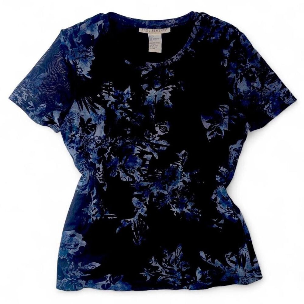 Vintage Y2K Requirements Women's Blouse with Transparent Mesh Sleeves
